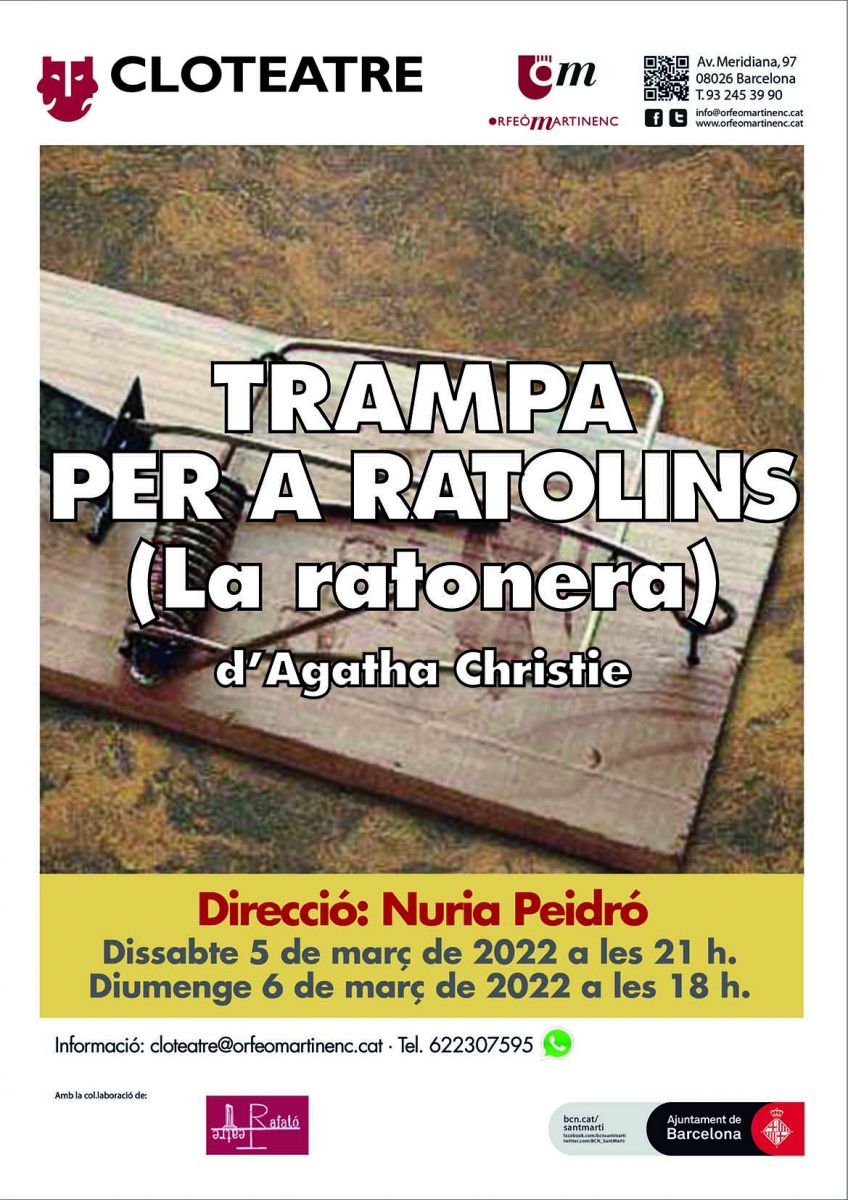 Teatre TRAMPA PER A RATOLINS (LA RATONERA) d'Agatha Christie