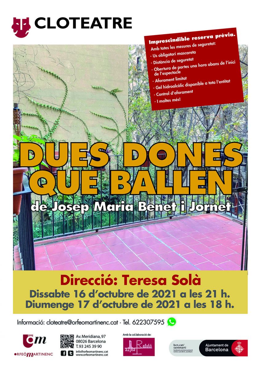 Teatre DUES DONES QUE BALLEN, de Josep Maria Benet i Jornet